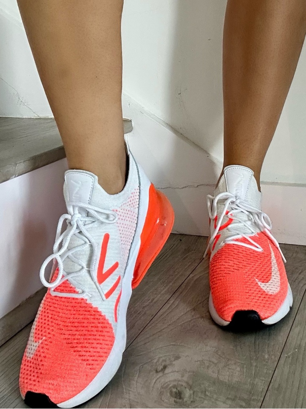 Nike Women’s Athletic Sneakers in White & Neon Coral